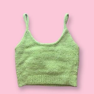 L.A. Hearts 💚 Green fuzzy cropped cami 💚
